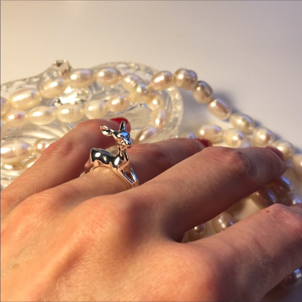 Deer Fawn Reindeer Bambi adjustable New SilverRing - Picture 5 of 7